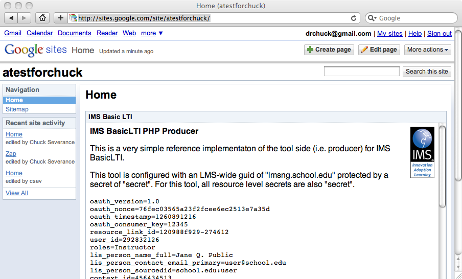 Basic LTI in Google Sites